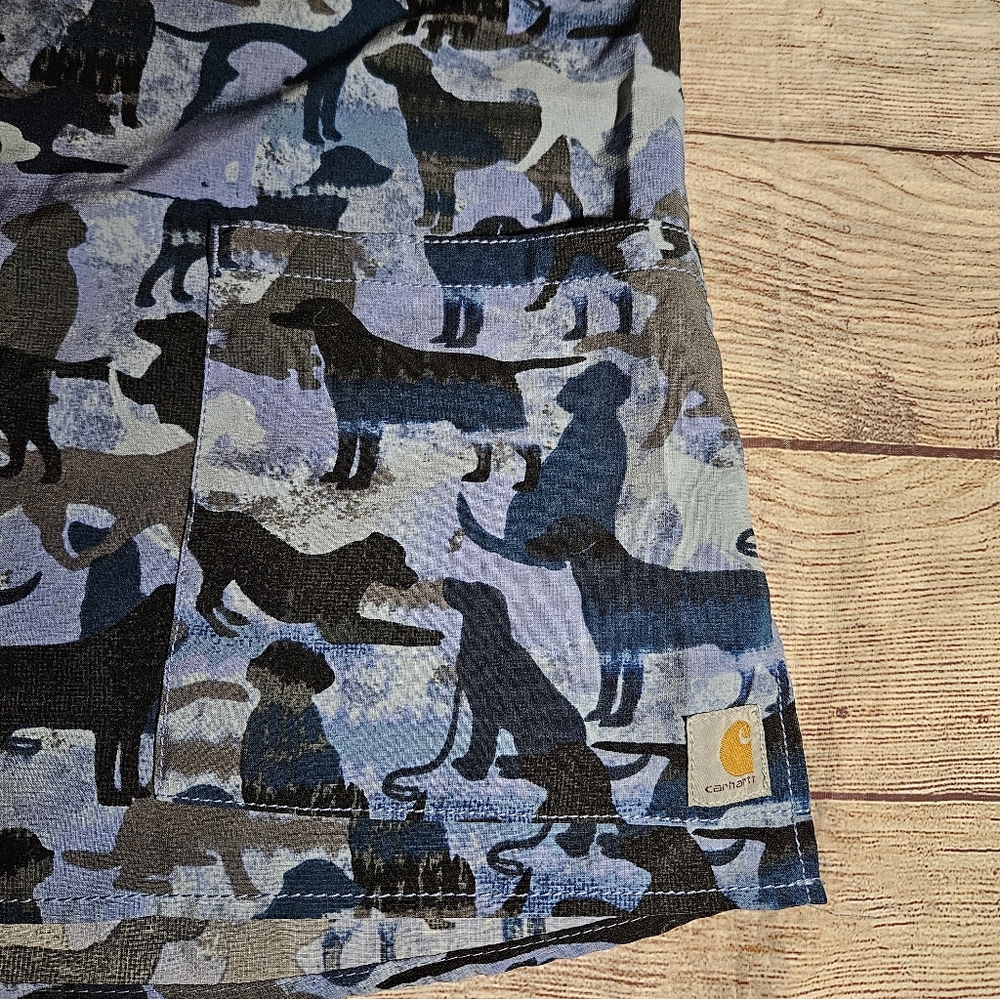 Carhartt Force Dogs 5-Pocket Modern Fit V-Neck Scrub Top - Picture 5 of 9